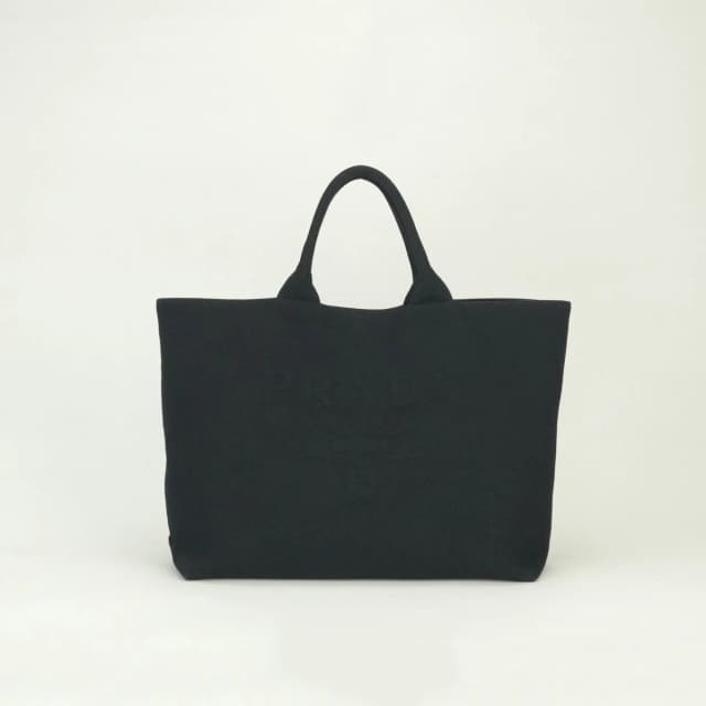 Prada Drill Tote Fabric Black Silver Handbag in Black from The Reluxe, photo 1 of 1