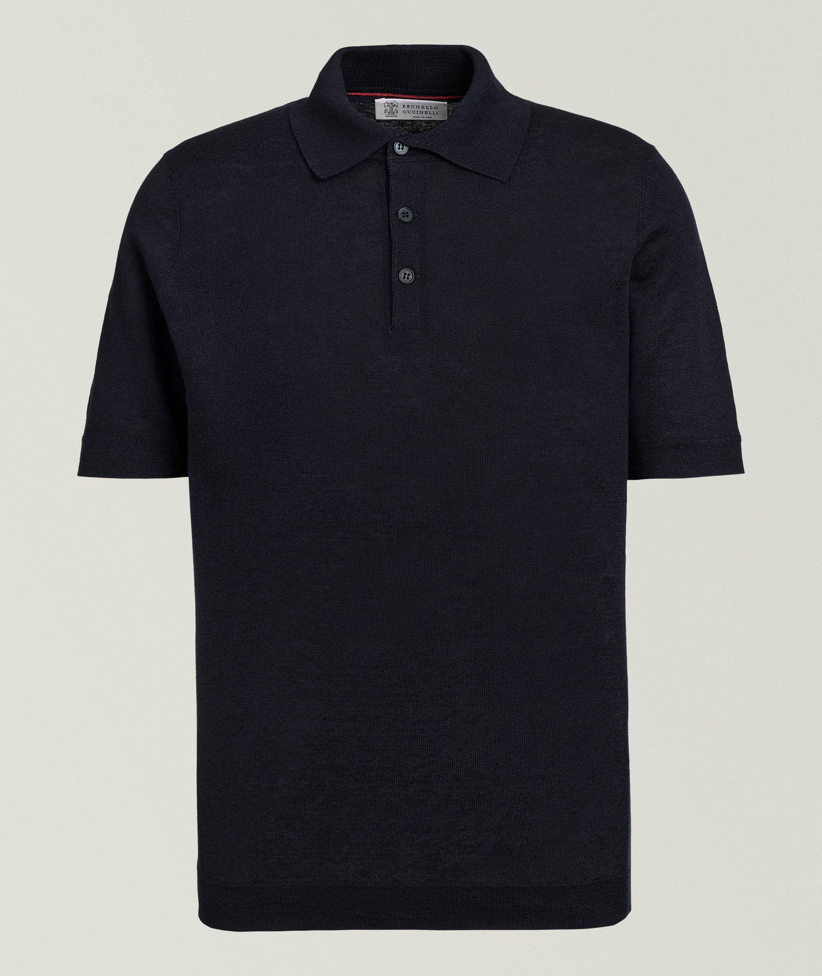 Brunello Cucinelli Linen-Cotton Knit Polo in Blue Linen & Linen Blends, image 1 of 1 from Harry Rosen