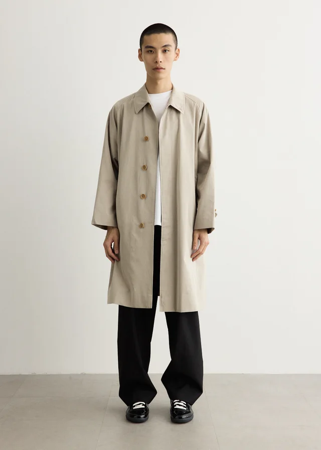 KAPTAIN SUNSHINE Cotton Covert Gabardine Walker Coat in TAUPE, image 1 of 1 from Incu
