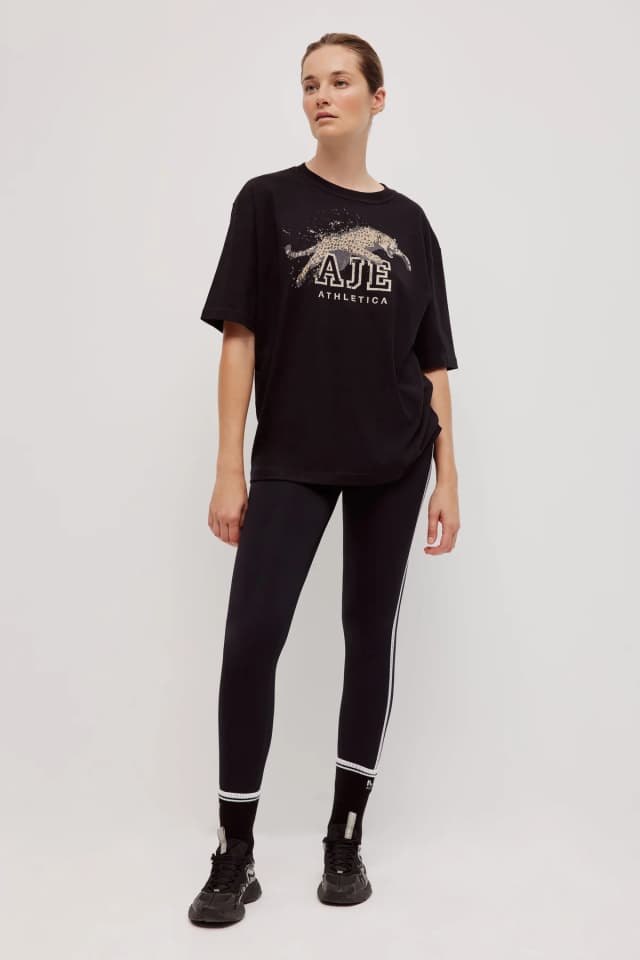 Athletica Animal Logo Tee 102 in BLACK, image 1 of 1 from Aje