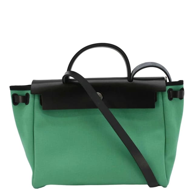 Hermès Herbag Zip 31 Toile Canvas Tote Shoulder Bag Green in Green Canvas from Dallas Designer Handbags, photo 1 of 1