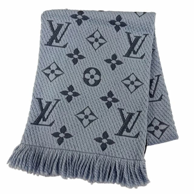 Louis Vuitton Echarpe Logomania Wool Silk Scarf in Blue Silk from The Reluxe, photo 1 of 1
