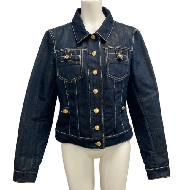 Louis Vuitton 38 M Dark Navy Long Sleeve Denim Rhinestone Lame Spring Autumn in Navy Denim from The Reluxe, photo 1 of 1