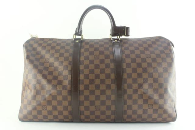 Louis Vuitton Damier Ebene Keepall 55 in Brown Leather from Bagriculture, photo 1 of 1