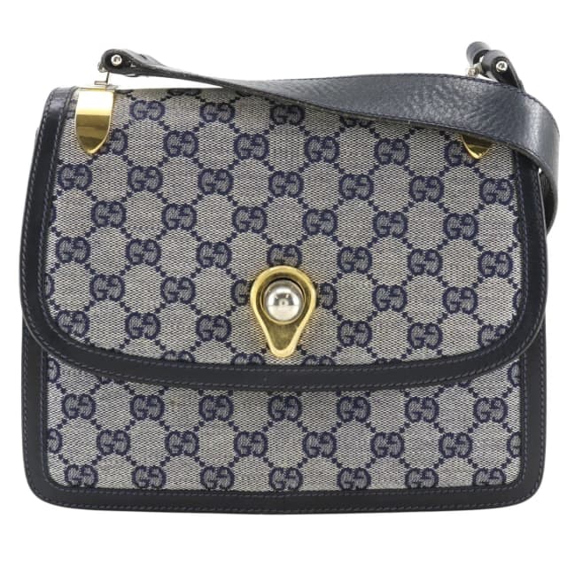Gucci Vintage GG Canvas Navy Shoulder Bag in Navy Canvas from The Reluxe, photo 1 of 1