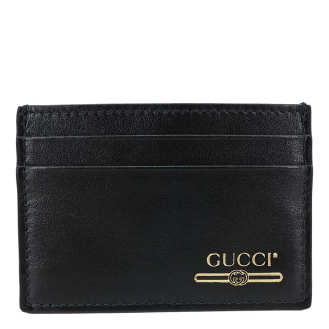 Gucci Logo Print Leather Card Holder Black 547596 in Black Leather from Dallas Designer Handbags, photo 1 of 1