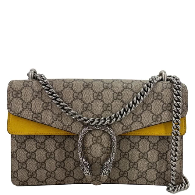 Gucci Dionysus Small GG Supreme Canvas Shoulder Bag Yellow 400249 in Yellow Canvas from Dallas Designer Handbags, photo 1 of 1