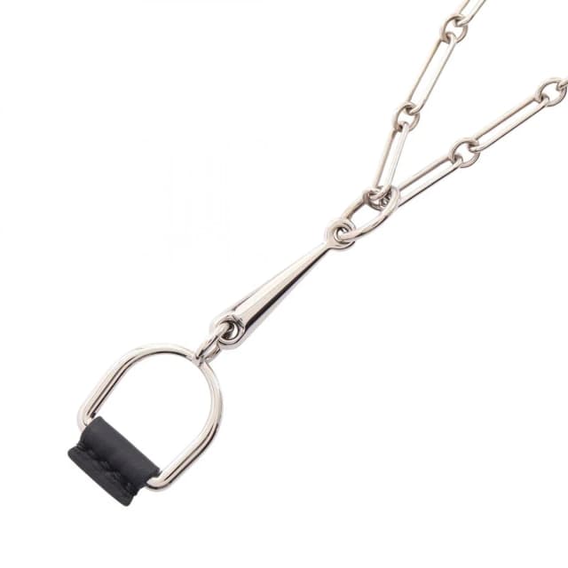Hermès Necklace Elitage Equestre PM Black Stainless Steel in Black Swift leather from The Reluxe, photo 1 of 1