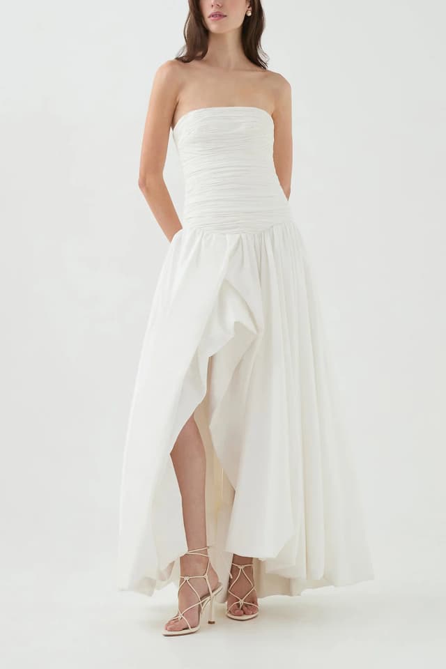 AJE Violette Bubble Hem Maxi Dress in IVORY, image 1 of 1 from Aje