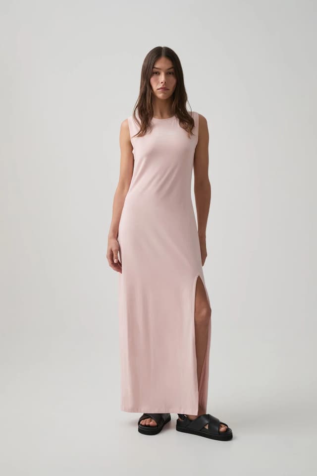 Athletica Split Hem Jersey Dress 816 in BLUSH PINK, image 1 of 1 from Aje