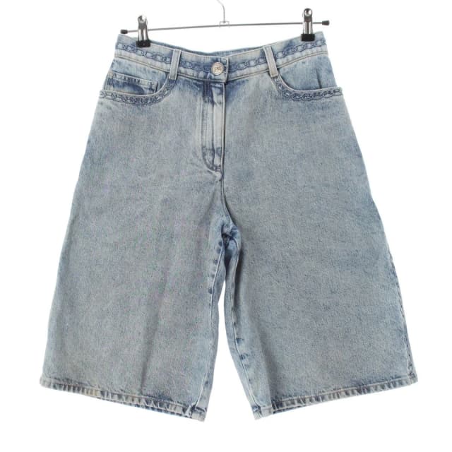 Chanel Cotton Chain Motif Denim Culottes Pants Indigo 36 in Denim from The Reluxe, photo 1 of 1