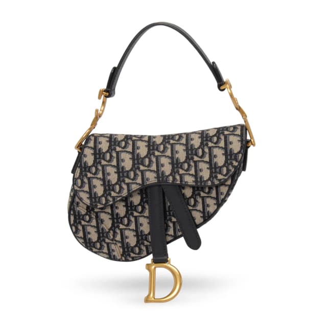 Dior Oblique Canvas Mini Saddle Bag in Blue Canvas from Blue Spinach, photo 1 of 1