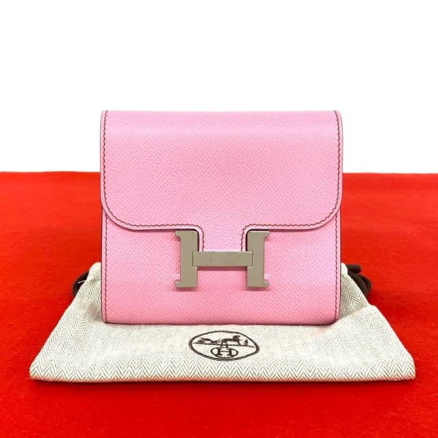 Hermès Constance Compact Veau Epsom Bifold Wallet Mini Pink in Pink Epsom leather from The Reluxe, photo 1 of 1