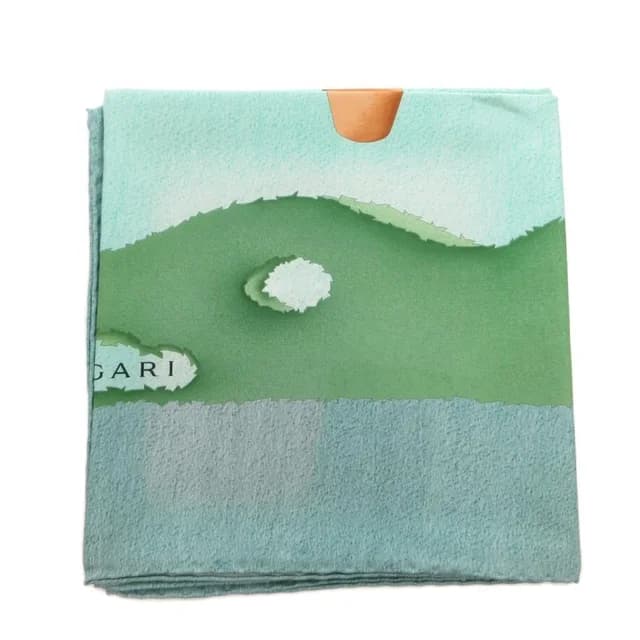 Bvlgari Scarf All Over Print Silk Green in Green Silk from The Reluxe, photo 1 of 1