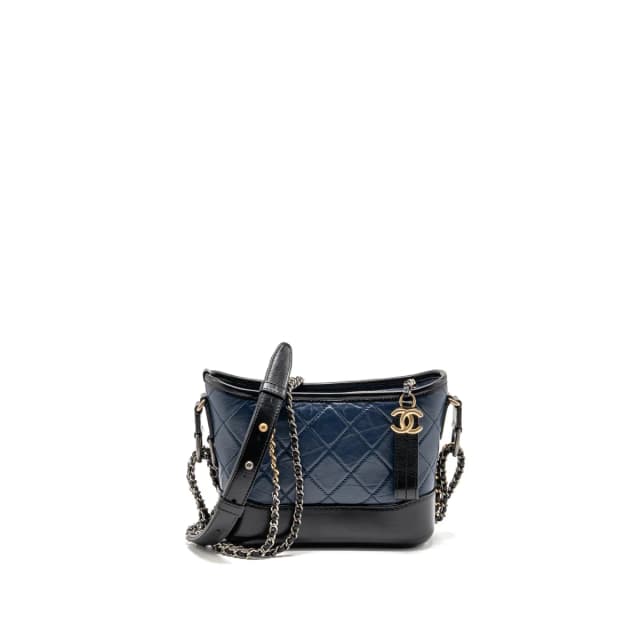 Chanel Small GABRIELLE HOBO BAG Aged Calfskin Navy/Black Multicolour Hardware in Black Calfskin from EMIER, photo 1 of 1