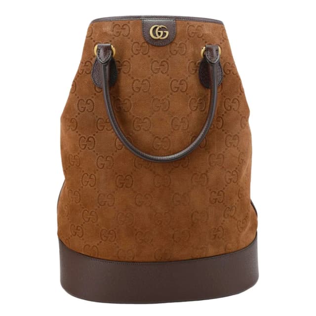 Gucci Savoy Jumbo GG Suede Textured Leather Tote Bag Brown 760227 in Brown Suede from Dallas Designer Handbags, photo 1 of 1