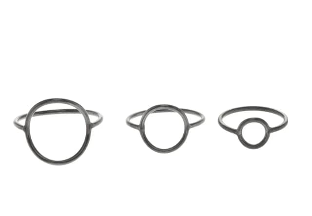 Maria Black Monocle Ring, Oxidized Silver, image 1 of 1 from Cultstatus