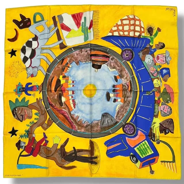 Louis Vuitton Scarf Large le Voyage en Arizona Journey to Yellow in Yellow Silk from The Reluxe, photo 1 of 1