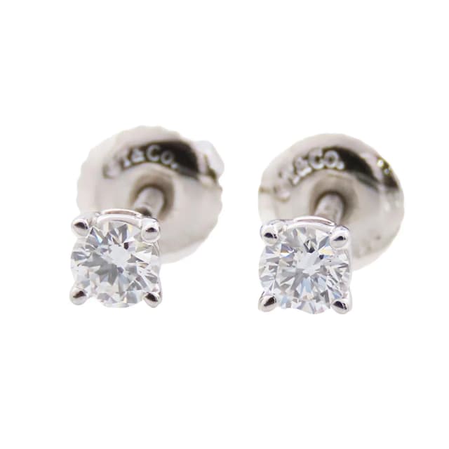 Tiffany & Co. Solitaire Platinum Diamond Earrings from The Reluxe, photo 1 of 1