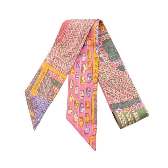 Hermès Scarf Twilly Pantin City Ribbon Silk in Silk from The Reluxe, photo 1 of 1