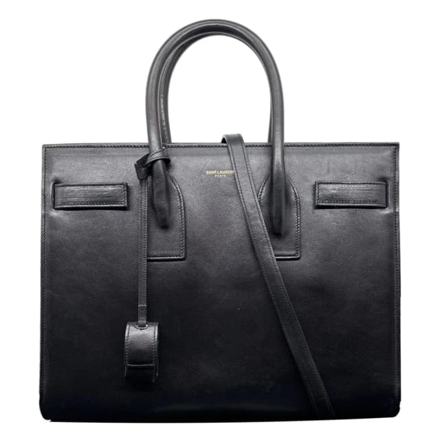 Saint Laurent Sac De Jour Small Calfskin Leather Tote Bag Black in Black Calfskin from Dallas Designer Handbags, photo 1 of 1