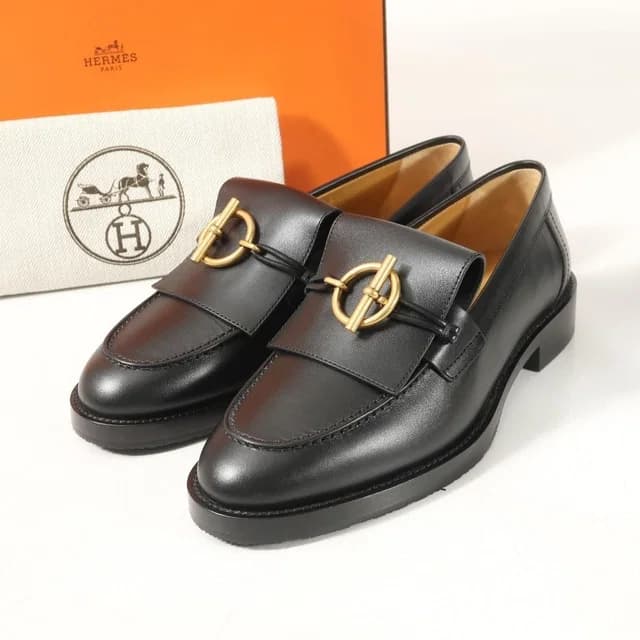 Hermès Impact Loafers Glenan Buckle Leather Shoes 37 in Leather from The Reluxe, photo 1 of 1