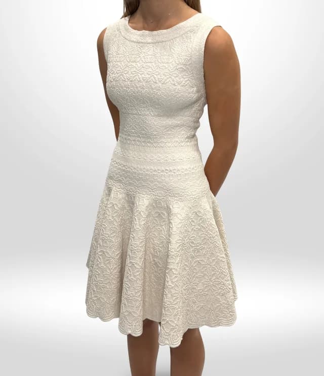Alaïa Creme Patterned Mini Dress in Multicolor from Revivre Luxury Consignment, photo 1 of 1