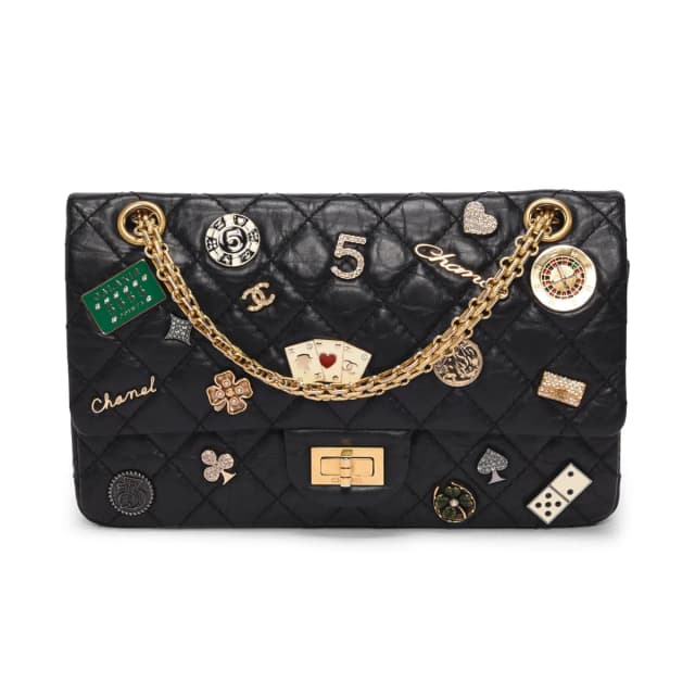 Chanel Quilted Calfskin Casino Lucky Charms Re-Issue Flap Bag in Black Calfskin from Blue Spinach, photo 1 of 1