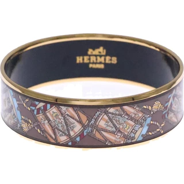 Hermès Enamel Bangle Brown Gold Bracelet in Brown from The Reluxe, photo 1 of 1