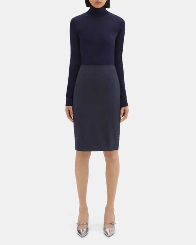 Theory Pencil Skirt in Stretch Wool, image 1 of 1 from Theory