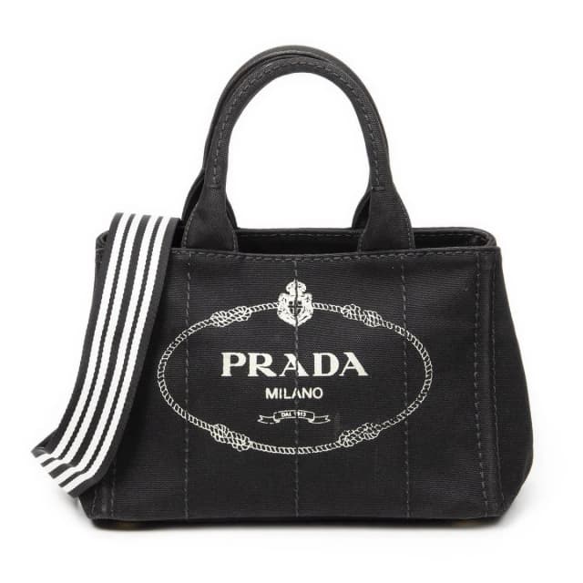 Prada Canapa Small Tote Bag Black Canvas in Black Canvas from The Reluxe, photo 1 of 1