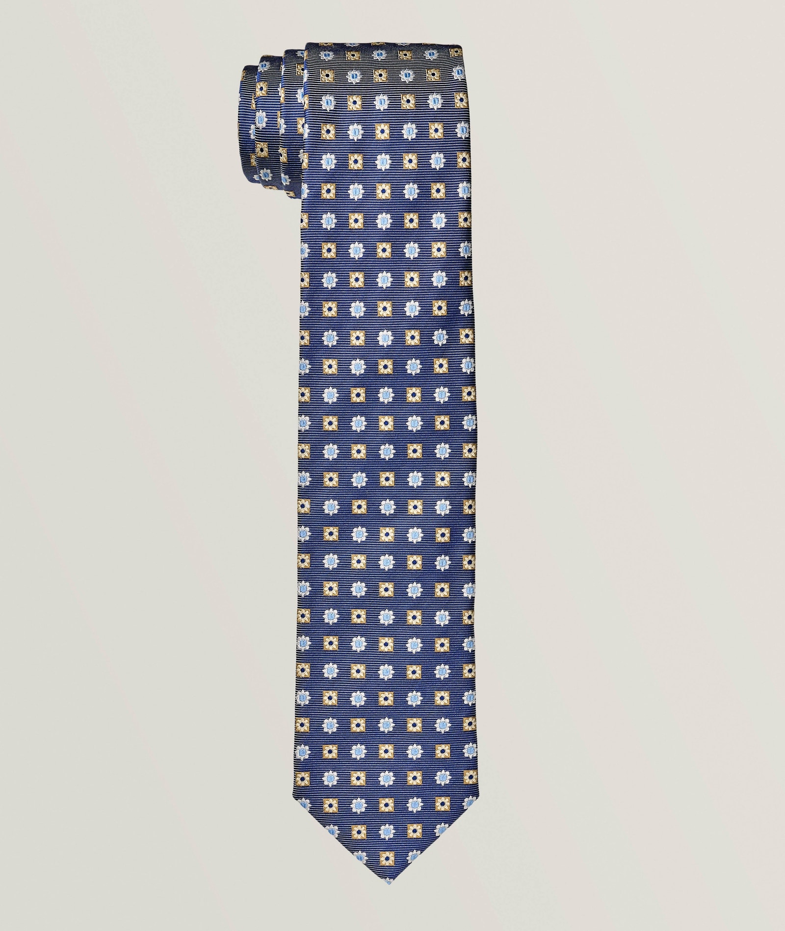 Altea Floral-Dot Silk Tie in Blue Silk & Silk Blends, image 1 of 1 from Harry Rosen