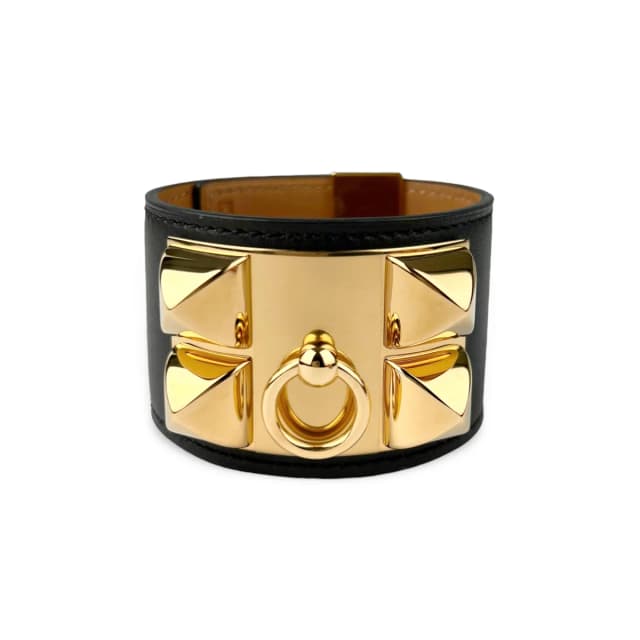 Hermès 2013 Noir Swift Leather Collier de Chien CDC Gold Hardware Bracelet in Black Swift Leather from Designer Archives, photo 1 of 1