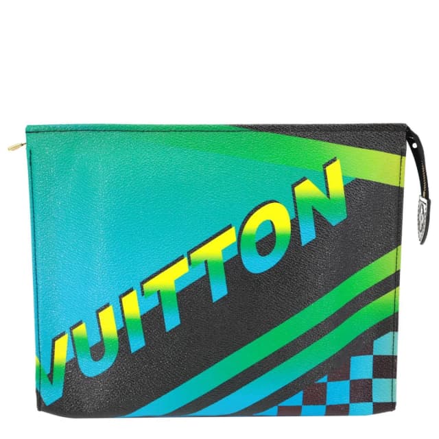 Louis Vuitton Damier Race Coated Canvas Toiletry Pouch Blue in Blue Coated canvas from Dallas Designer Handbags, photo 1 of 1