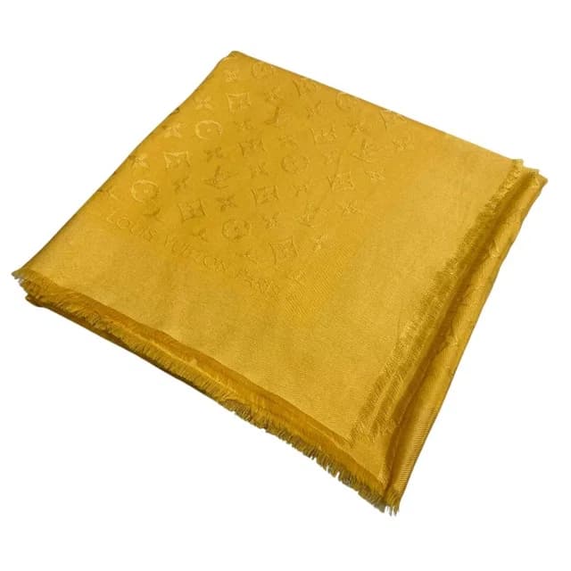Louis Vuitton Silk Wool Shawl Monogram Yellow Scarf in Yellow Silk from The Reluxe, photo 1 of 1