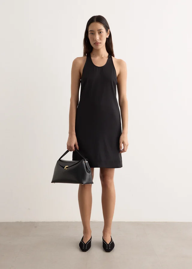 Toteme Scoop-Neck Dress in BLACK 001, image 1 of 1 from Incu