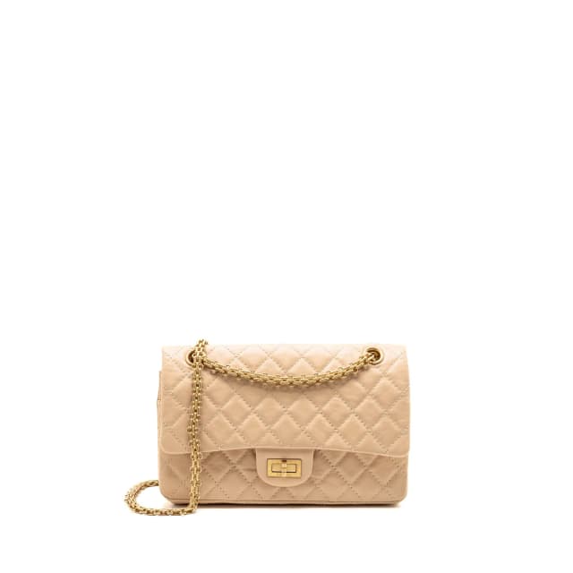 Chanel Small 2.55 Reissue Double Flap Bag Aged Calfskin Beige GHW in Beige Calfskin from EMIER, photo 1 of 1