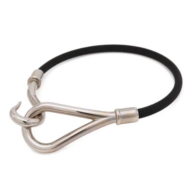 Hermès Jumbo Bracelet Nylon Cord Black Silver in Black Nylon from The Reluxe, photo 1 of 1