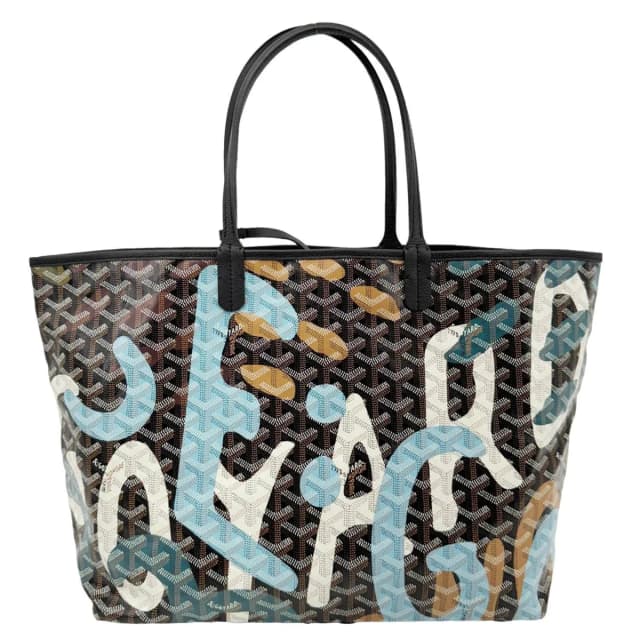 Goyard Saint Louis Lettres Camouflage Chevron Print Canvas Tote Bag Multicolor in Multicolor Canvas from Dallas Designer Handbags, photo 1 of 1
