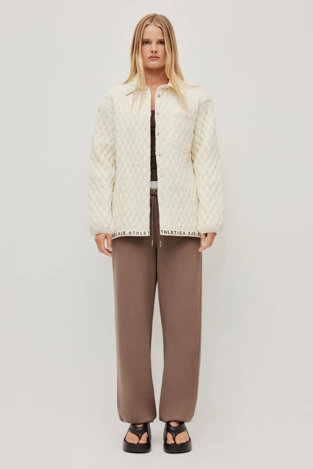 Athletica Quilted Logotape Shirt 408 in VANILLA, image 1 of 1 from Aje