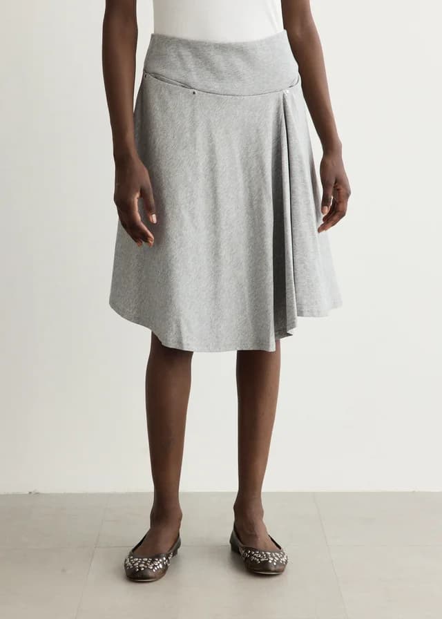 Peachy Den The Joni Midi Skirt in Grey Marl, image 1 of 1 from Incu