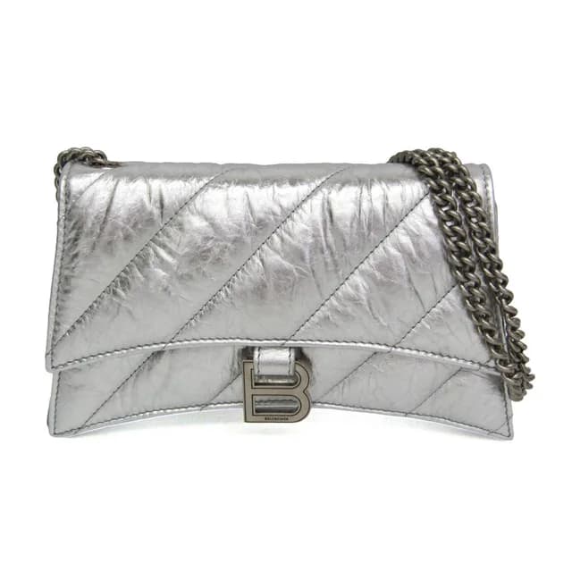 Balenciaga Crush Chain Shoulder Bag 736016 Women's Leather Shoulder Bag Silver in Silver Leather from Elady, photo 1 of 1