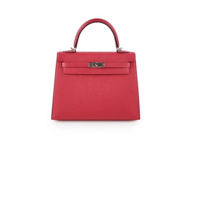 Hermès Kelly 25 Sellier Epsom Verso Framboise/Prune in Epsom leather from The Purse Affair, photo 1 of 1