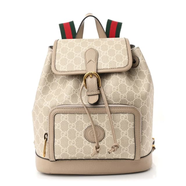 Gucci Interlocking G Backpack GG Supreme Monogram Coated Canvas Bag - Beige in Beige Coated canvas from H&T, photo 1 of 1