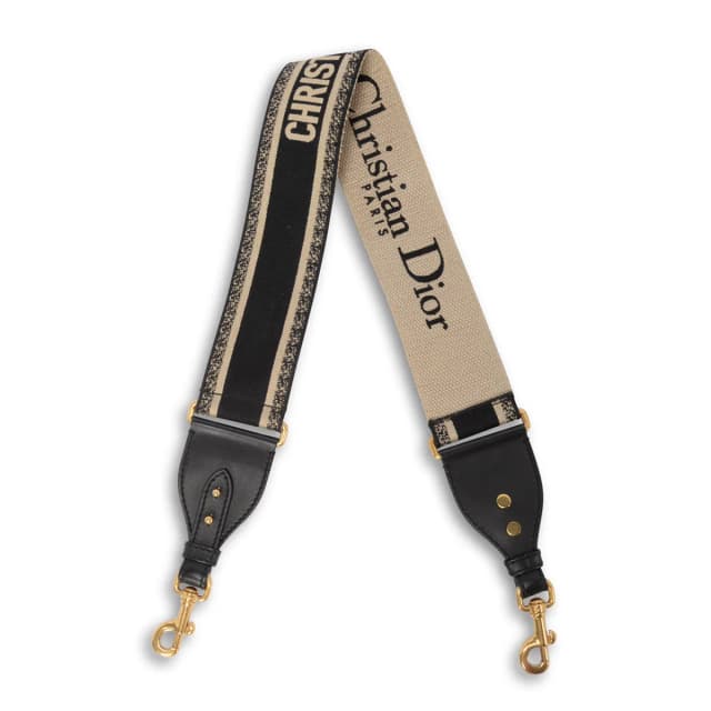 Dior Embroidered Canvas Logo Bag Strap in Black Canvas from Blue Spinach, photo 1 of 1