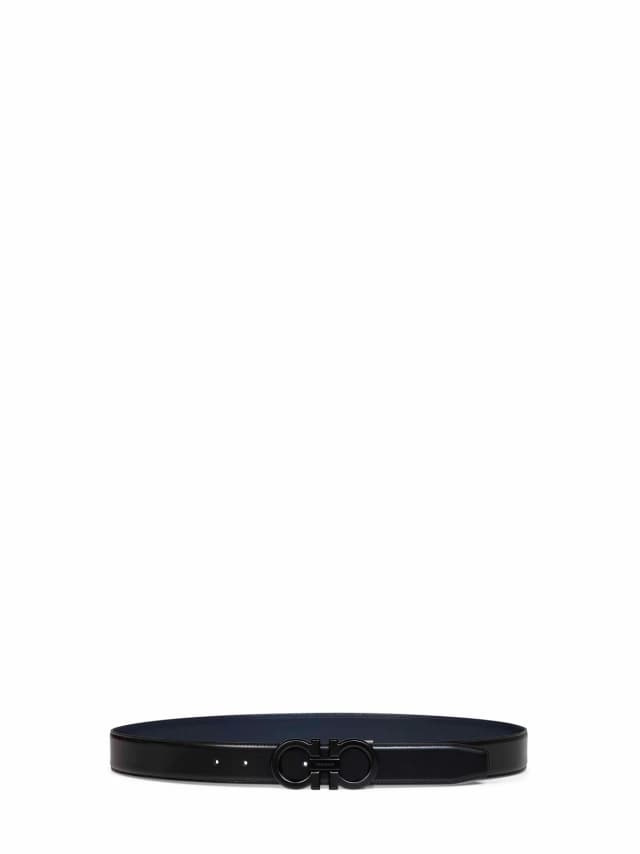 Ferragamo Reversible Two-Tone Calfskin Belt — Black Calf Leather in Black Calfskin from HEWI, photo 1 of 1