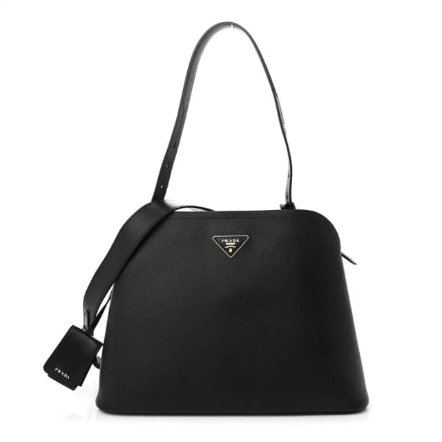 Prada Matinée Small Saffiano Leather Bag - Black in Black Saffiano leather from H&T, photo 1 of 1