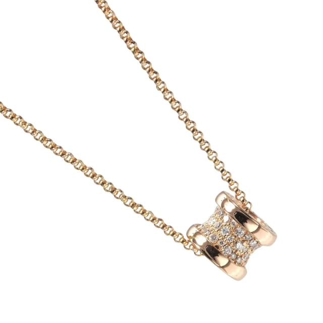 Bvlgari B.Zero1 18K Rose Gold with Diamonds Pendant in Pink from Blue Spinach, photo 1 of 1