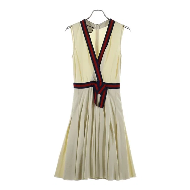 Gucci Sherry Line Sleeveless Ribbon Dress Ivory in White from The Reluxe, photo 1 of 1