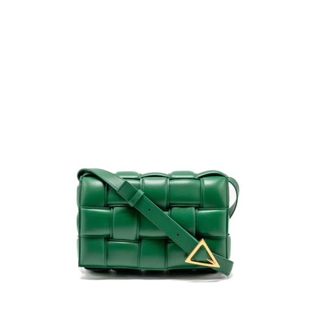 Bottega Veneta Padded Cassette Intreccio Nappa Lambskin Green GHW in Green Lambskin from EMIER, photo 1 of 1